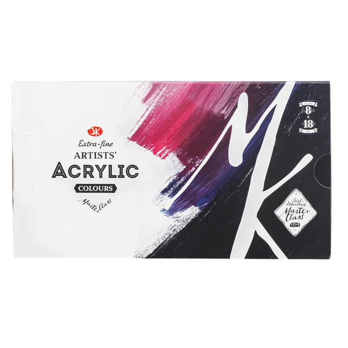 Kit Tinta Acrilica Nevskaya Palitra Master Class 18 ml 8 Cores