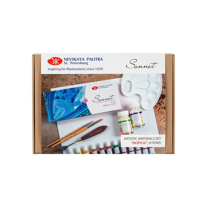 Kit Completo de Acrilica Plein Air Nevskaya Palitra Sonnet - 1804