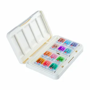 Kit 12 Tintas Aquarela White Nights em Pastilha Tons Granulados 