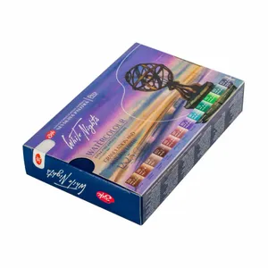 Kit 12 Tintas Aquarela White Nights em Pastilha Tons Granulados 