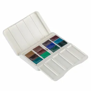 Kit 12 Tintas Aquarela White Nights em Pastilha Tons Granulados 