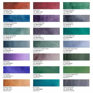 Kit 21 Tintas Aquarela White Nights  em Pastilha 