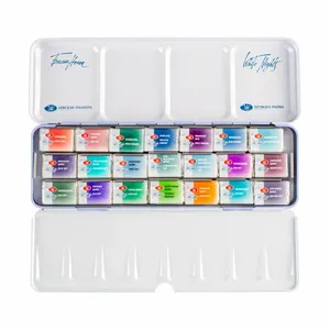 Kit 21 Tintas Aquarela White Nights  em Pastilha 