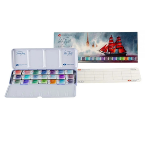 Kit 21 Tintas Aquarela White Nights  em Pastilha 