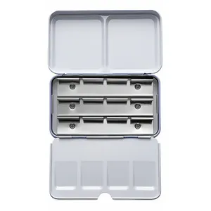 Estojo Metal com Tampa para 12 Pastilhas de Aquarela White Nights - 1444