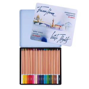 Lapis de Cor Aquarelavel White Nights 24 Cores Estojo Metal - 1256
