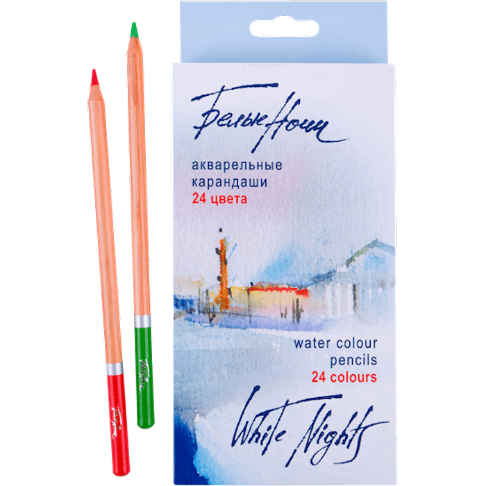 Lapis de Cor Aquarelavel White Nights 24 Cores - 1253
