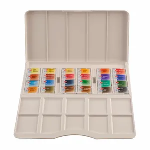 Kit 24 Tintas Aquarela White Nights em Pastilha Estojo Plastico - 1583