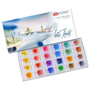 Kit 24 Tintas Aquarela White Nights em Pastilha  - 1061