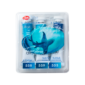Kit 3 Tintas Aquarela White Nights Granuladas em Tubo Tons de Profundidade - 2146