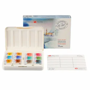 Kit 12 Tintas Aquarela White Nights em Pastilha Plein Air - 1193