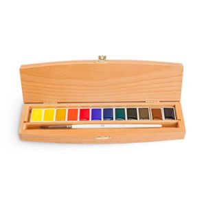 Kit Luxo com 12 Tintas Aquarela White Nights em Pastilha - 084