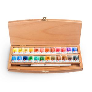 Kit Luxo com 24 Tintas Aquarela White Nights em Pastilha - 085