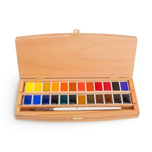 Kit Luxo com 24 Tintas Aquarela White Nights em Pastilha - 085