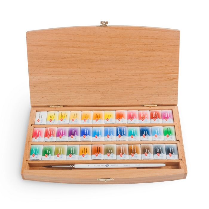 Kit Luxo com 36 Tintas Aquarela White Nights em Pastilha - 086