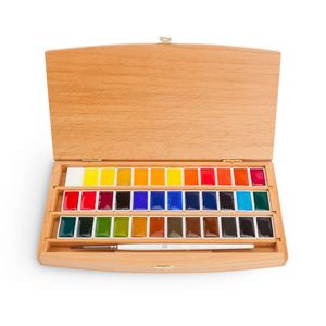 Kit Luxo com 36 Tintas Aquarela White Nights em Pastilha - 086