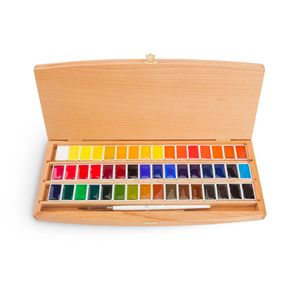 Kit Luxo com 48 Tintas Aquarela White Nights em Pastilha - 087