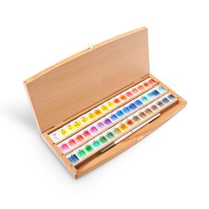 Kit Luxo com 48 Tintas Aquarela White Nights em Pastilha - 087