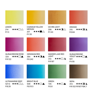 Kit 12 Tintas Aquarela White Nights em Pastilha Botanica - 1874
