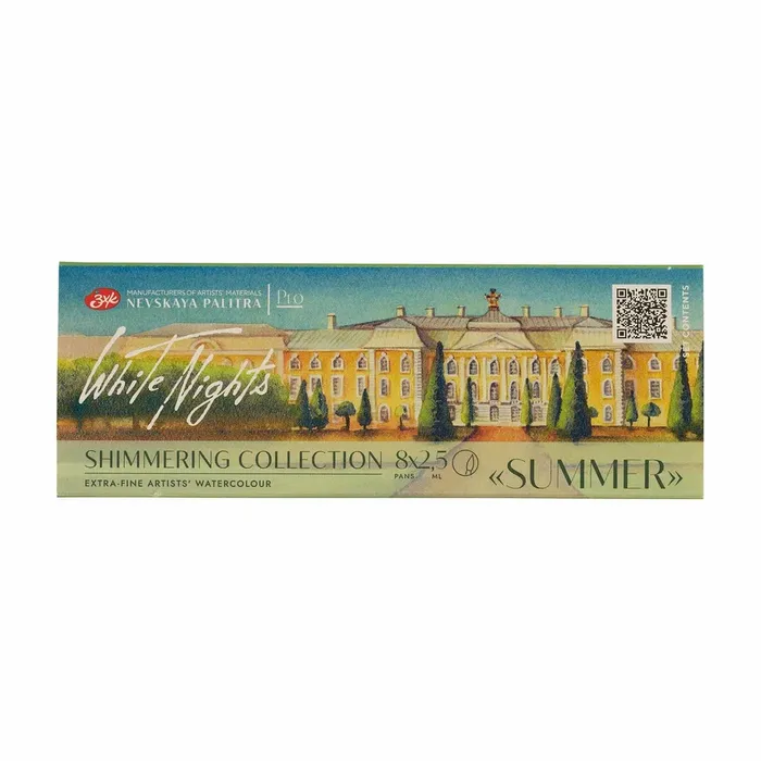 Kit 8 Tintas Aquarela White Nights em Pastilha Shimmering Collection - Summer
