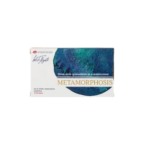 Kit 12 Tintas Aquarela Metamorphoses White Nights em Pastilha Estojo Metal