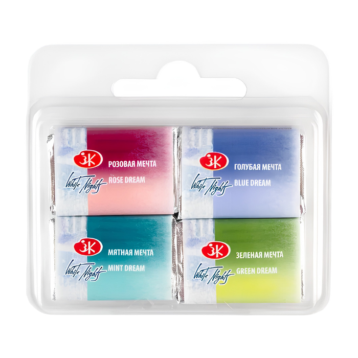 Kit 4 Tintas Aquarela Metamorphoses White Nights em Pastilha - Dream