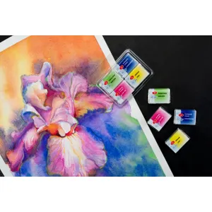 Kit 4 Tintas Aquarela White Nights em Pastilha Mix 7