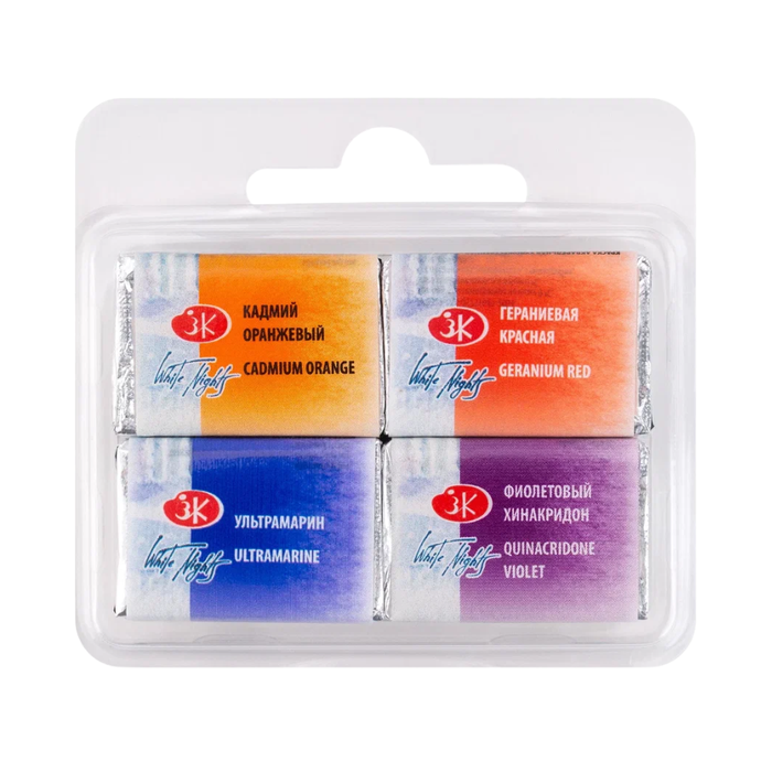 Kit 4 Tintas Aquarela White Nights em Pastilha Mix 1
