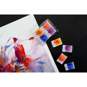 Kit 4 Tintas Aquarela White Nights em Pastilha Mix 1