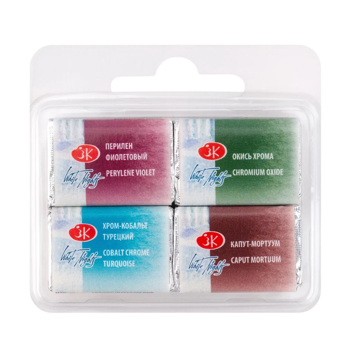 Kit 4 Tintas Aquarela White Nights em Pastilha Mix 10