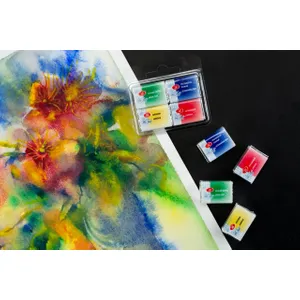 Kit 4 Tintas Aquarela White Nights em Pastilha Mix 5