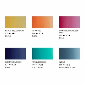 Kit 6 Tintas Aquarela White Nights em Tubo Sunset - 2104