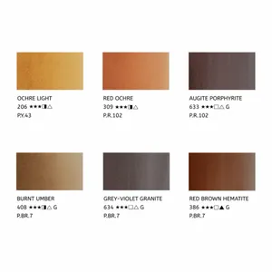 Kit 6 Tintas Aquarela White Nights em Tubo Natural Earths - 2110