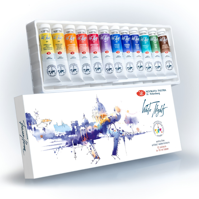 Kit 12 Tintas Aquarela White Nights em Tubo International Watercolor Society - 1243