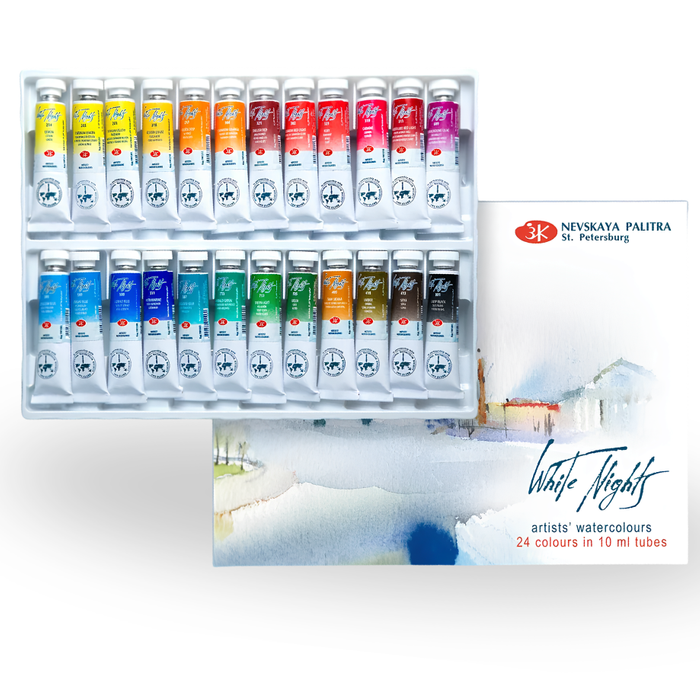 Kit 24 Tintas Aquarela White Nights em Tubo - 1582