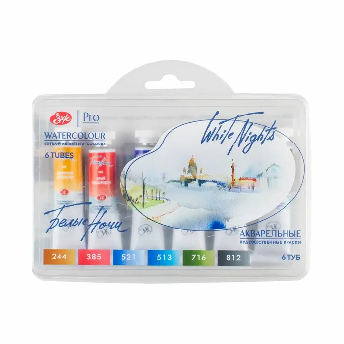 Kit 6 Tintas Aquarela White Nights em Tubo Urban Sketch - 2103