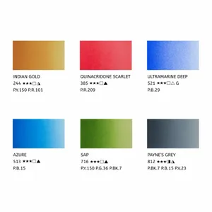 Kit 6 Tintas Aquarela White Nights em Tubo Urban Sketch - 2103