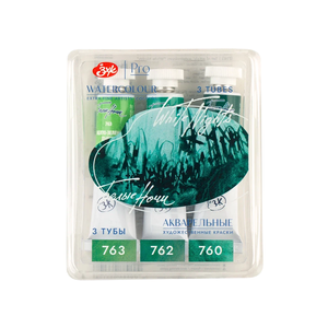 Kit 3 Tintas Aquarela White Nights Granuladas em Tubo Tons do Musgo - 2530