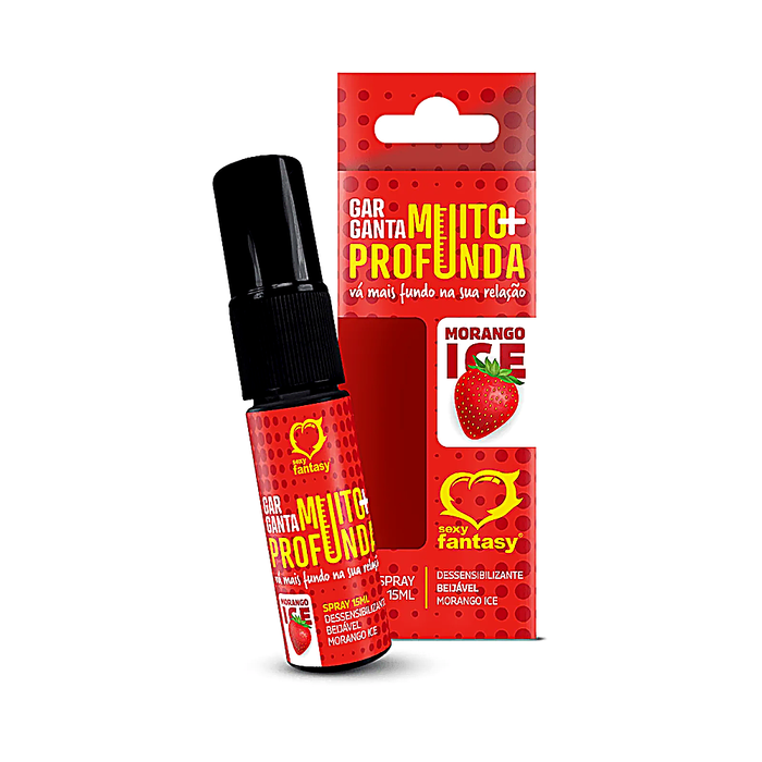 Garganta Muito Mais Profunda Morango Spray 15Ml Sexy Fantasy