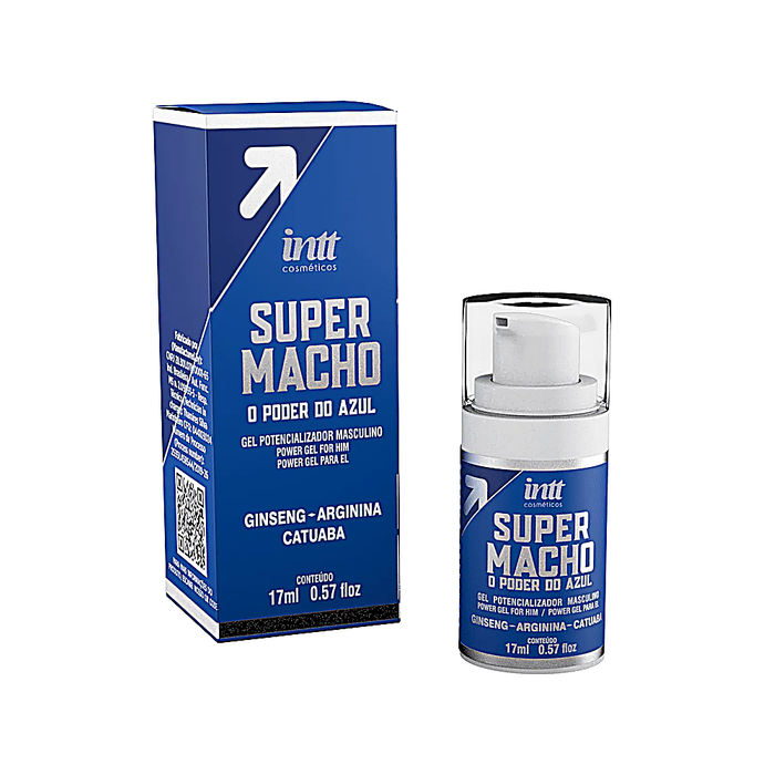 Gel Super Macho Masculino Potencializador Azul 15Ml - Intt