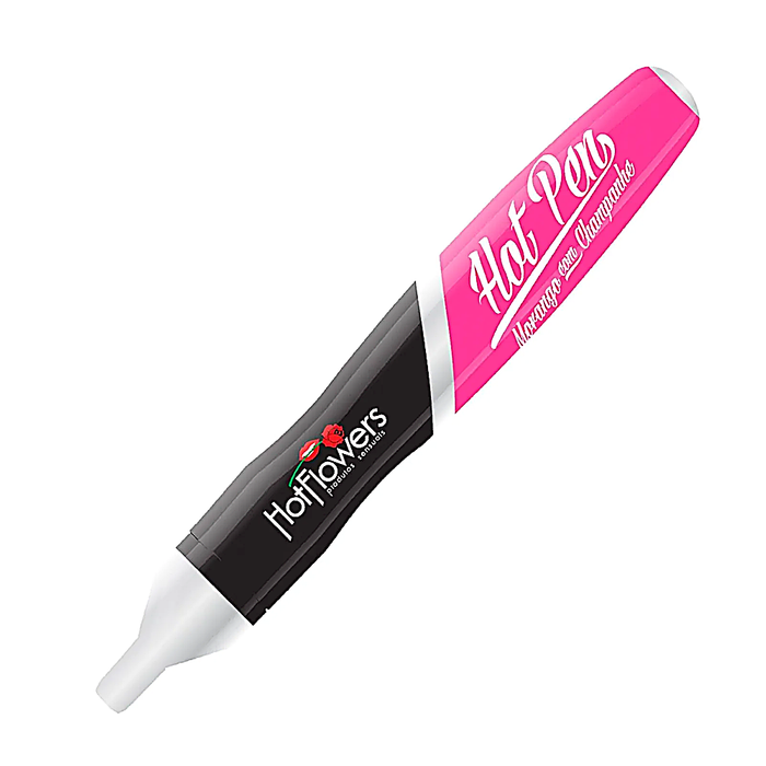 Caneta Comestível Hot Pen Morango c Champanhe 35G Hot Flowers