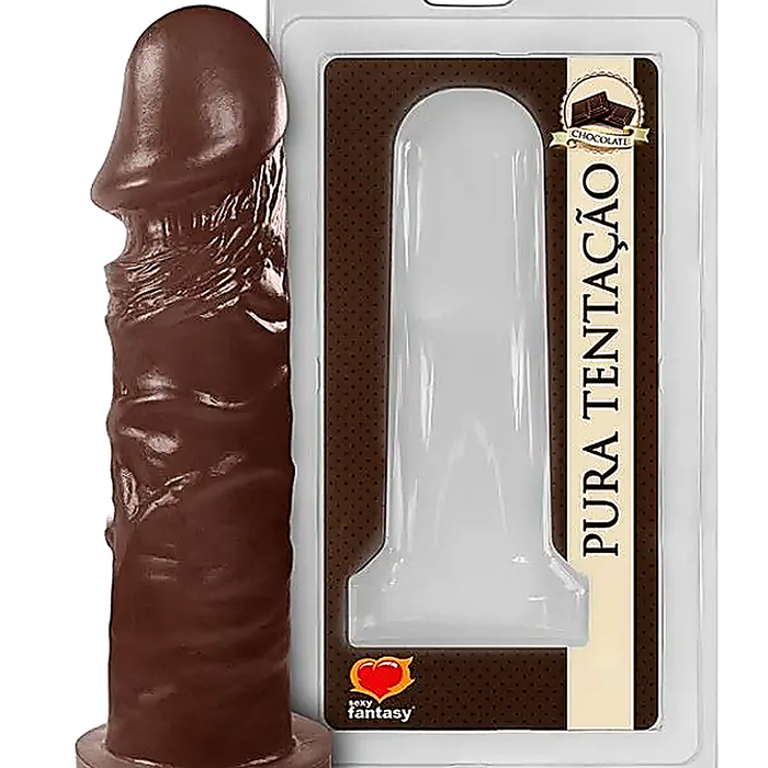 Prótese Realística Pura Tentação Chocolate 15,3x4 Sexy Fantasy