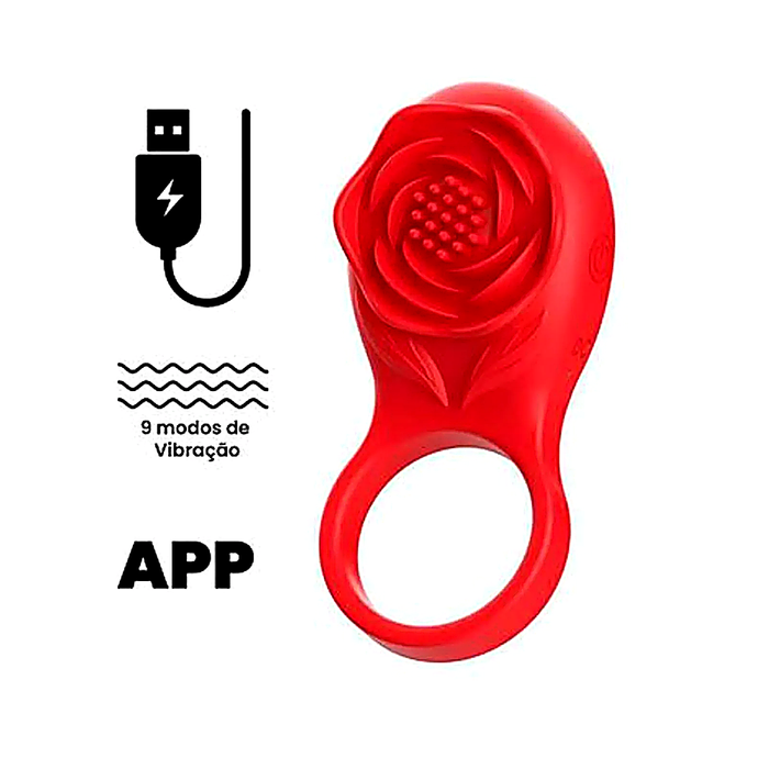 Anel com Estimulador em formato de Flor - APP