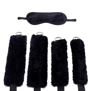 Kit Bondagem Pelúcia Preto Sexy Fantasy
