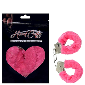 Algemas De Metal Com Pelúcia Rosa Cuffs