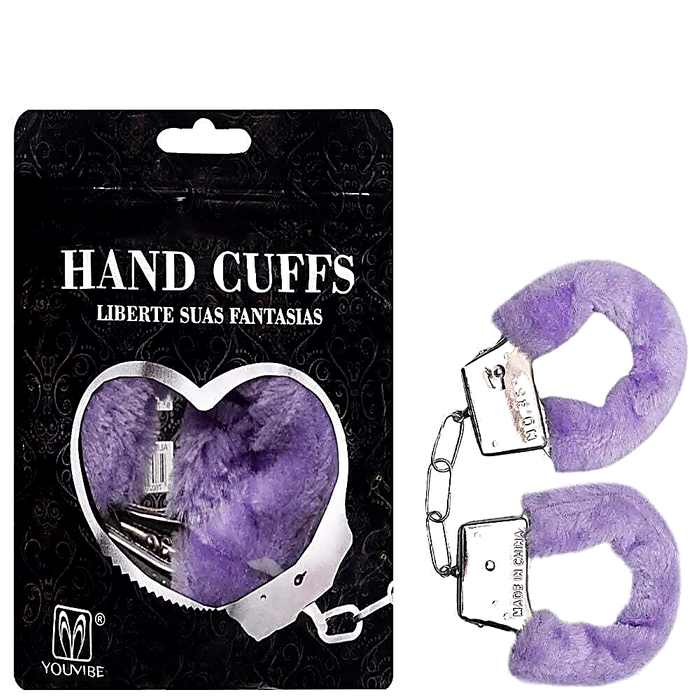 Algemas De Metal Com Pelúcia Lilas Cuffs