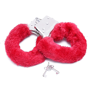 Algemas De Metal Com Pelúcia Vermelho Cuffs