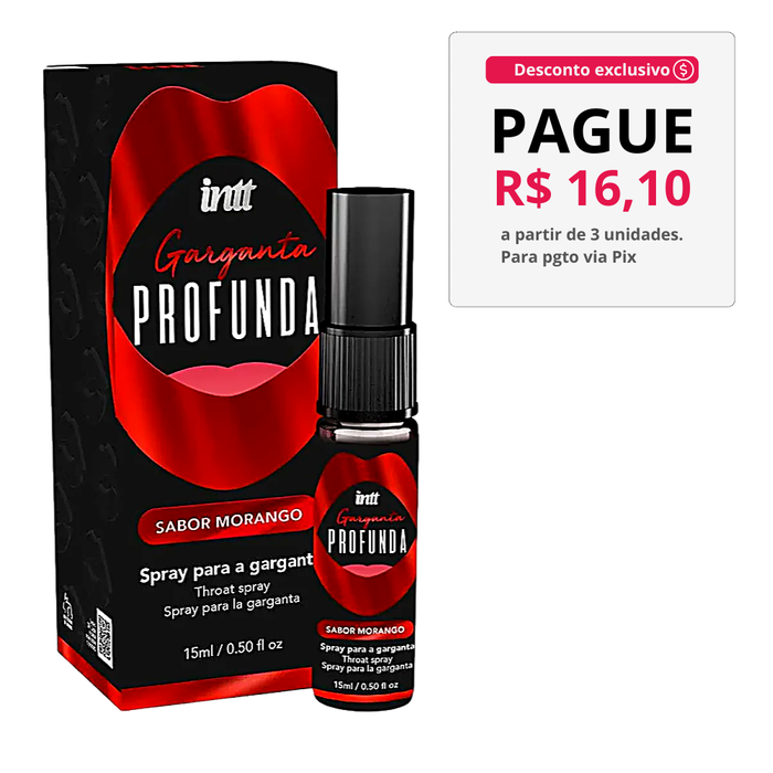 Garganta Profunda Morango Spray Sexo Oral 15Ml Intt