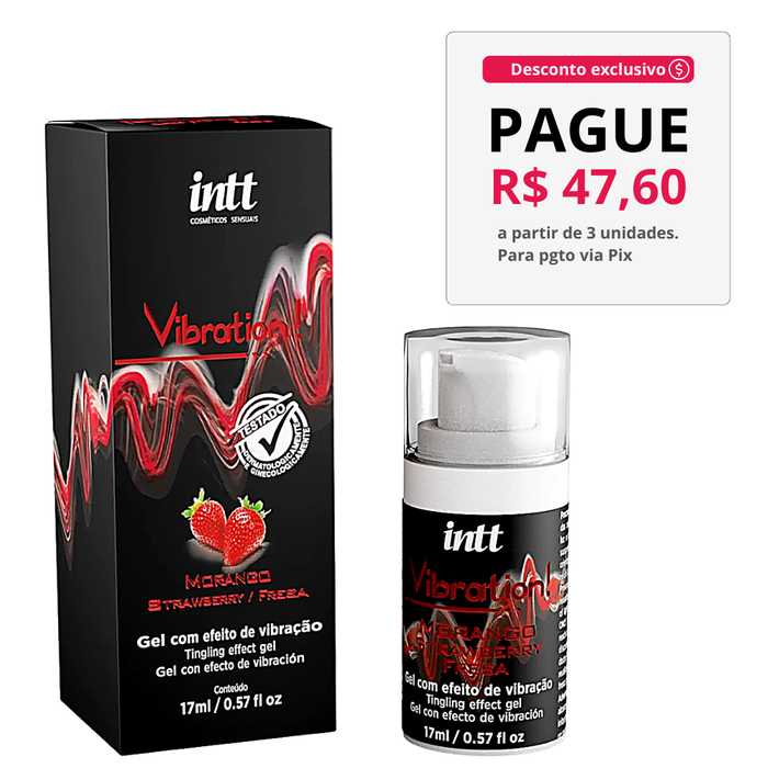 Vibration Gel Excitante Morango 17Ml Intt