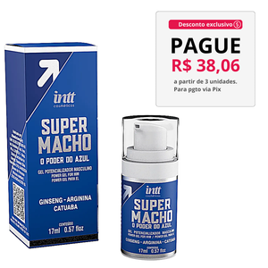 Gel Super Macho Masculino Potencializador Azul 15Ml - Intt